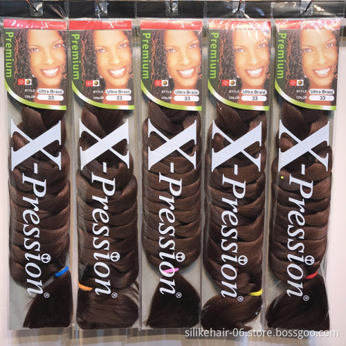 Synthetic Expression Braiding Bulk  Hair 82" 165g Long Jumbo Braid Hair Two Colored Crochet Braids Expression attachment